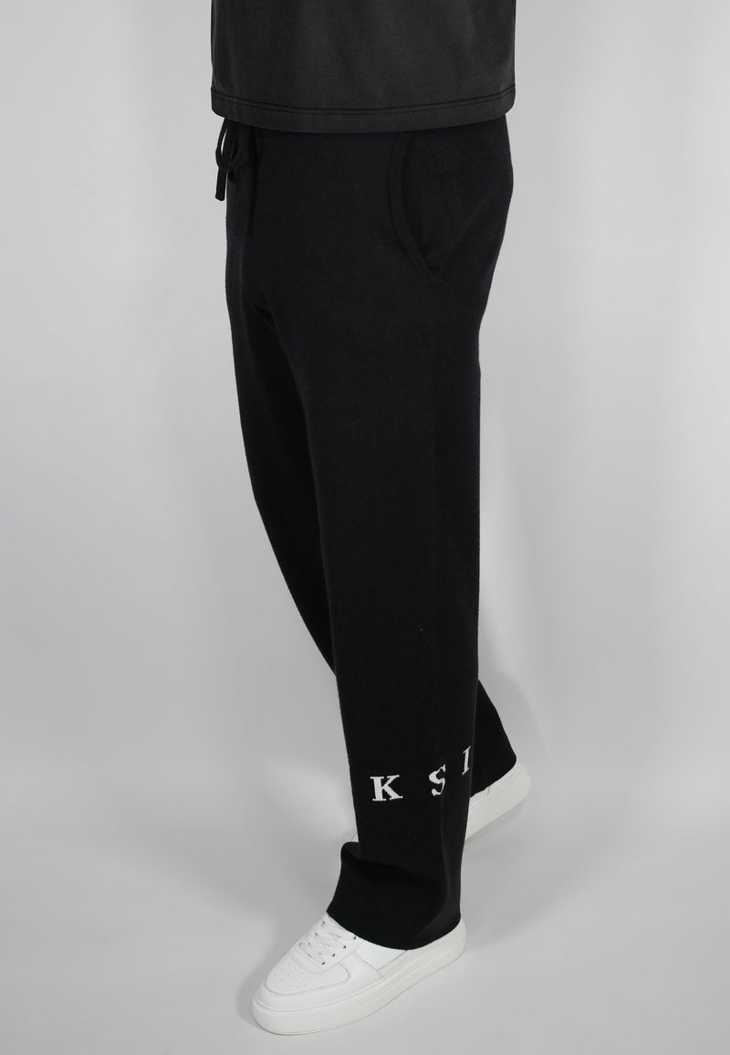 Black Knitted Track Pants
