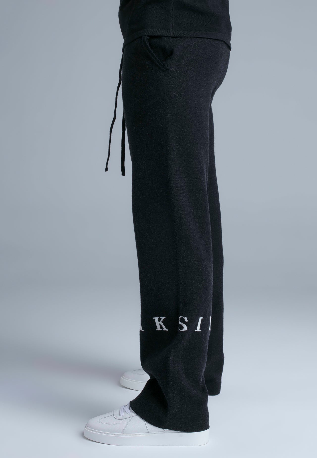 Black Knitted Track Pants (2)