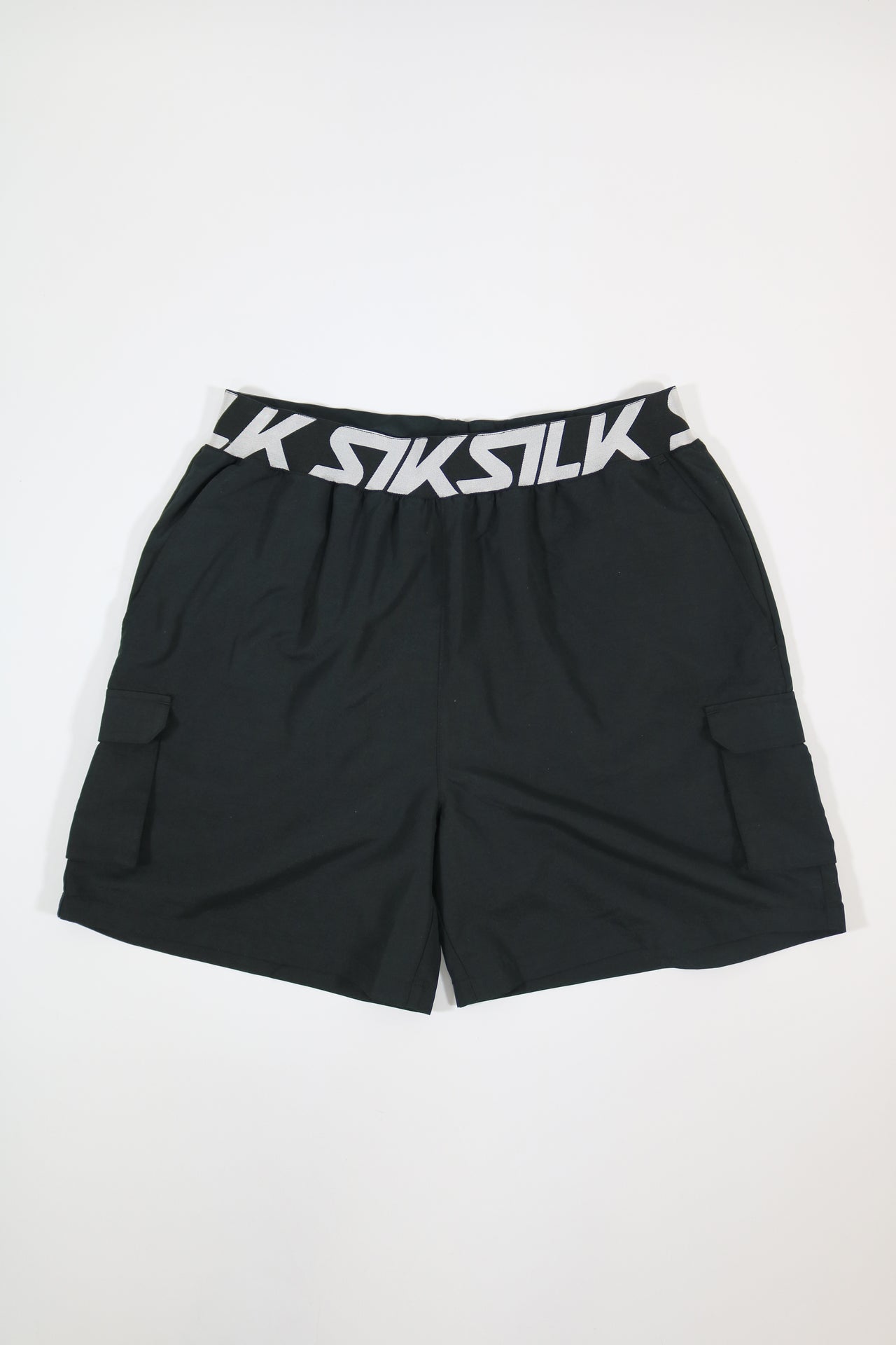Black Cargo Swim Shorts