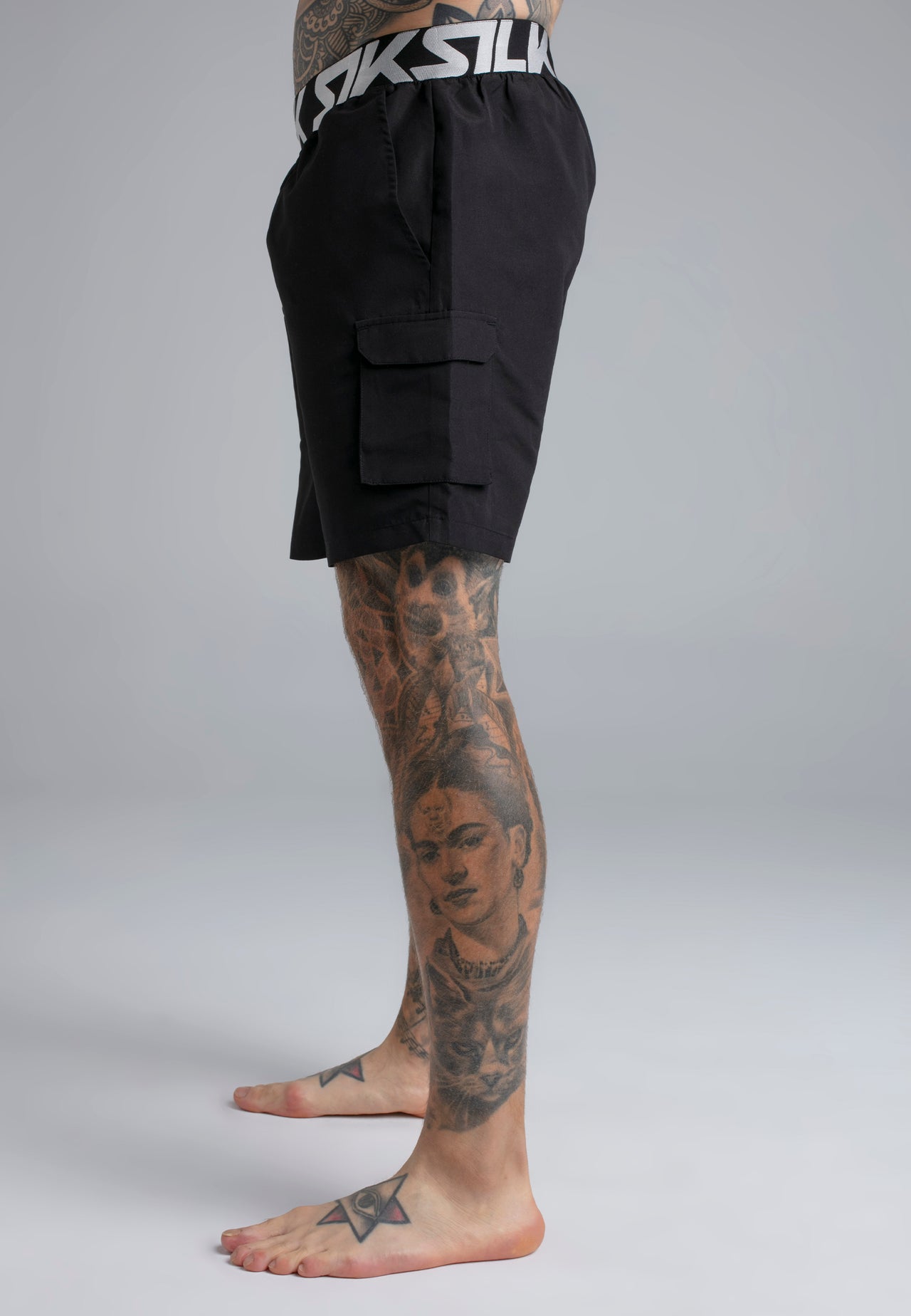 Black Cargo Swim Shorts (2)
