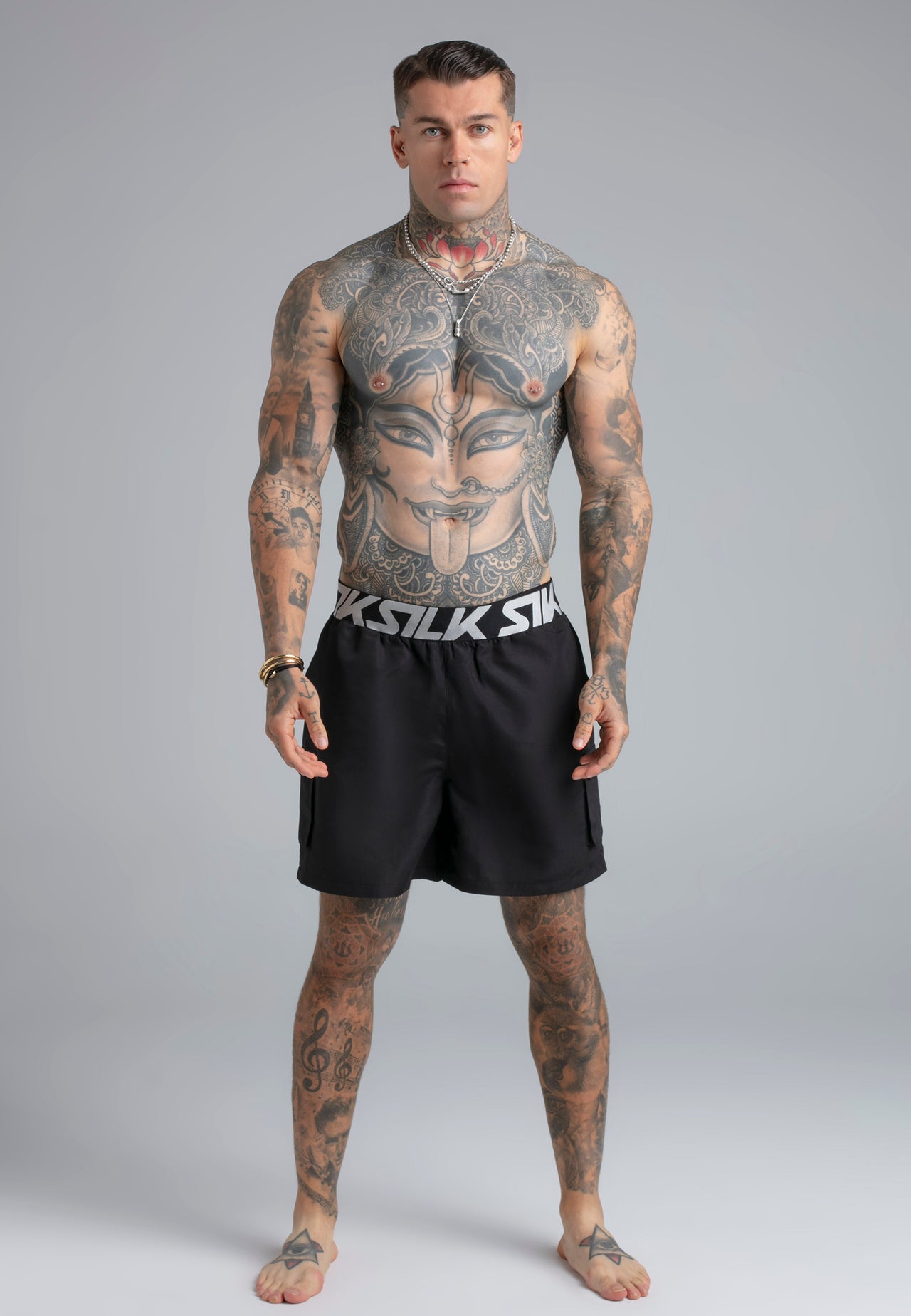 Black Cargo Swim Shorts (3)