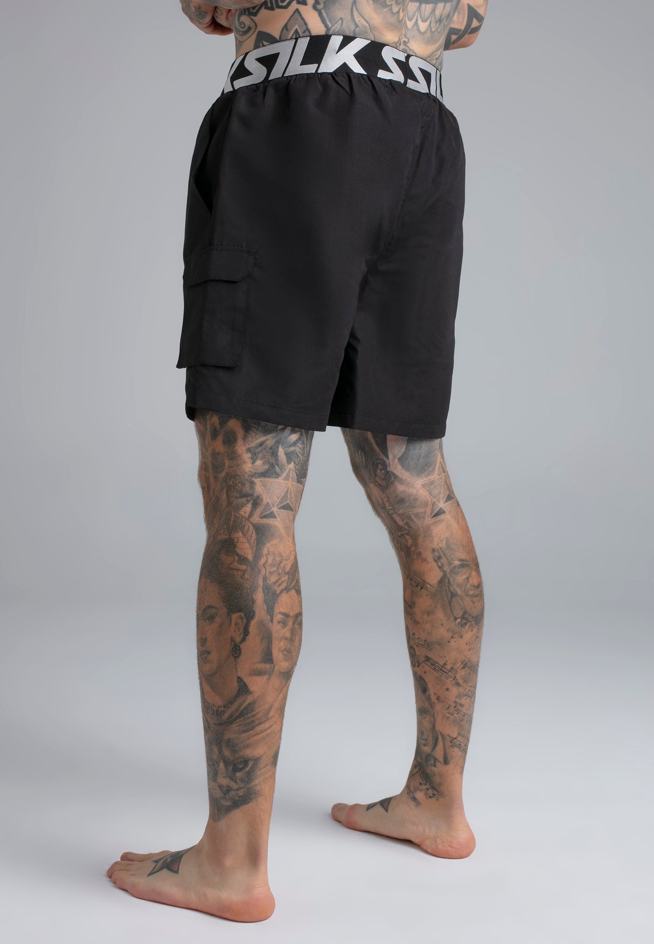Black Cargo Swim Shorts (4)