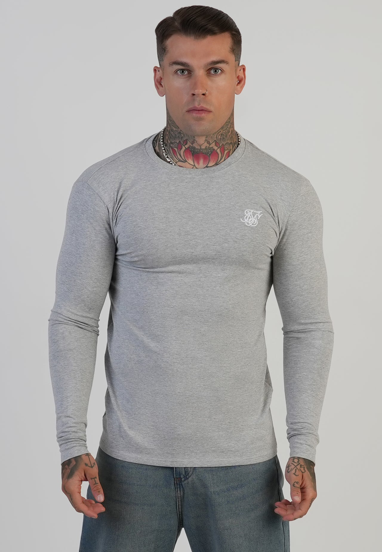 Grey Marl Essentials LS T-Shirt