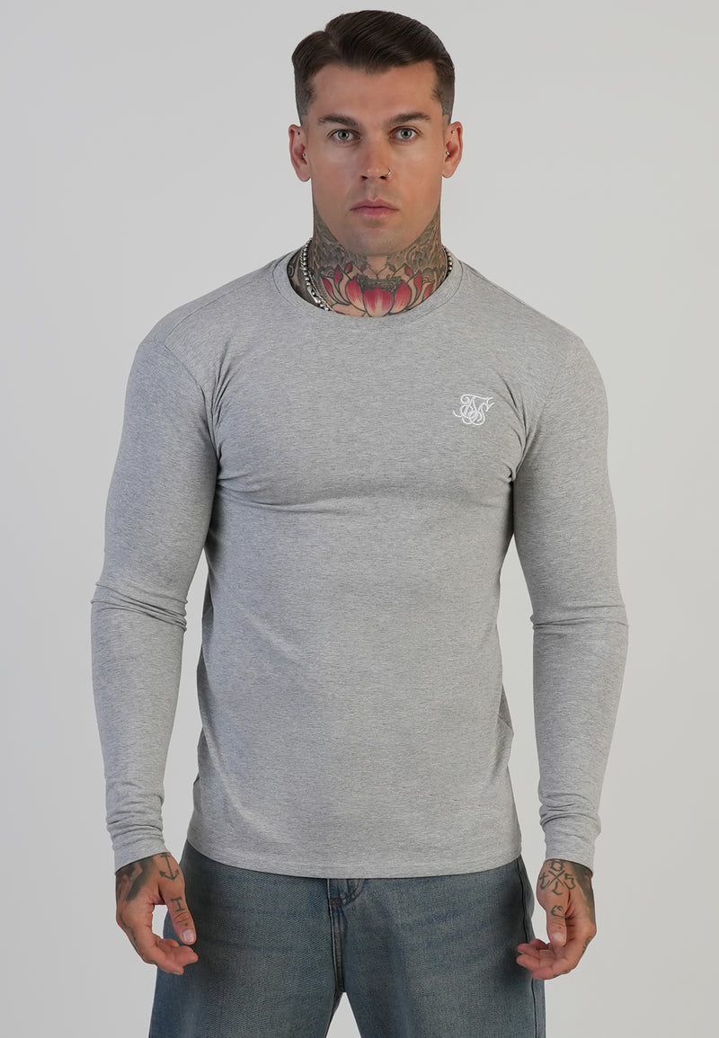 Grey Marl Essentials LS T-Shirt
