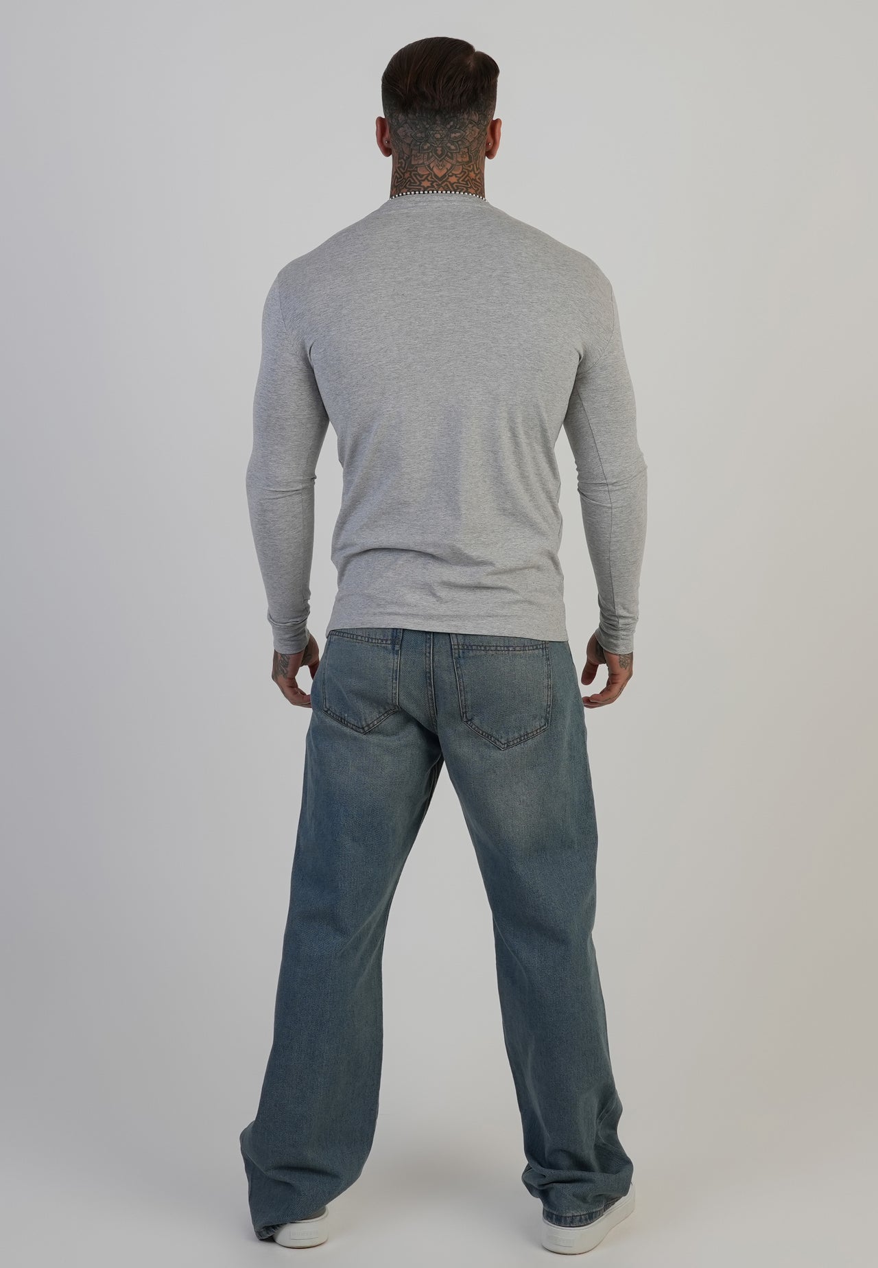 Grey Marl Essentials LS T-Shirt (4)