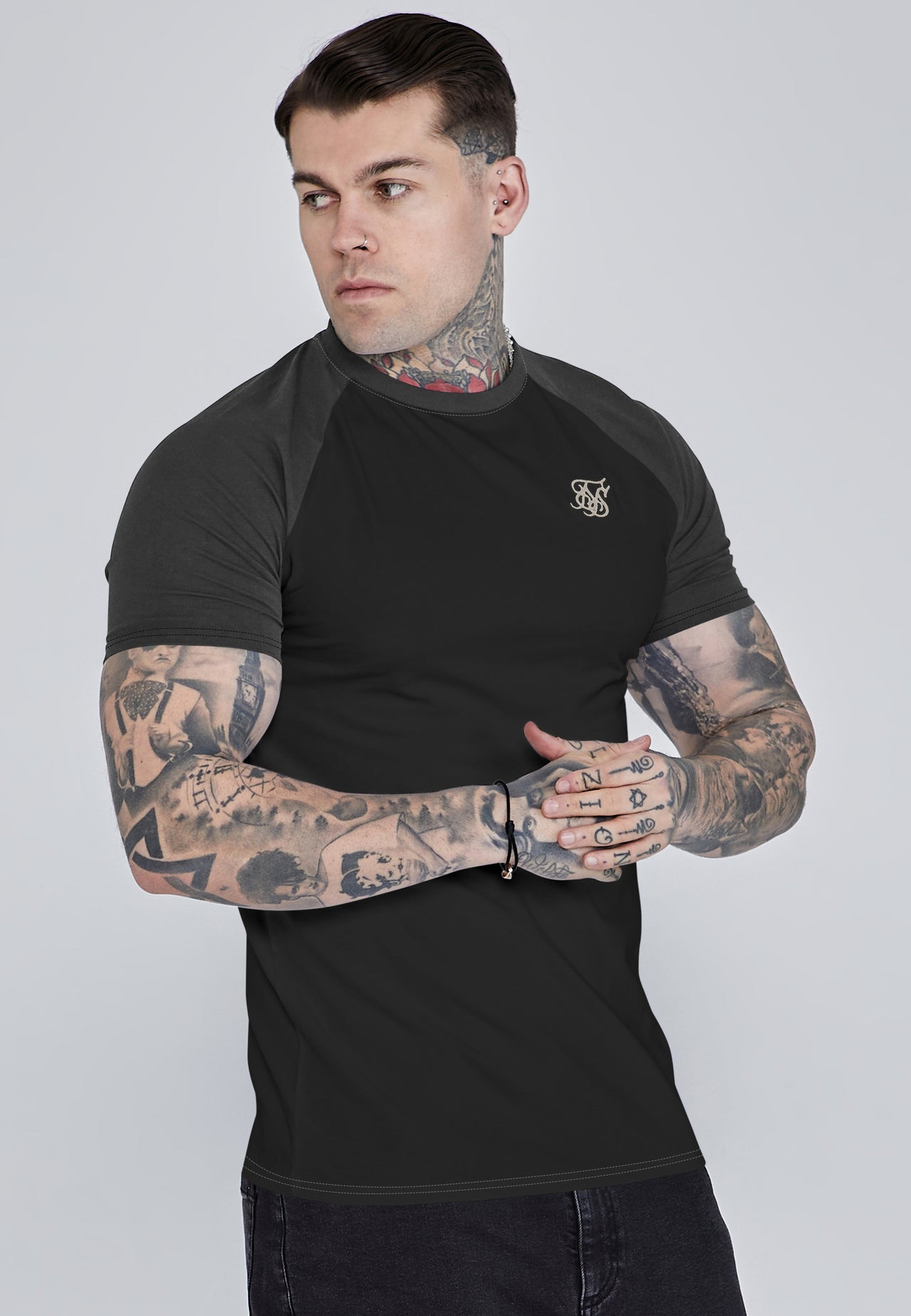 Black and Grey Raglan T-Shirt