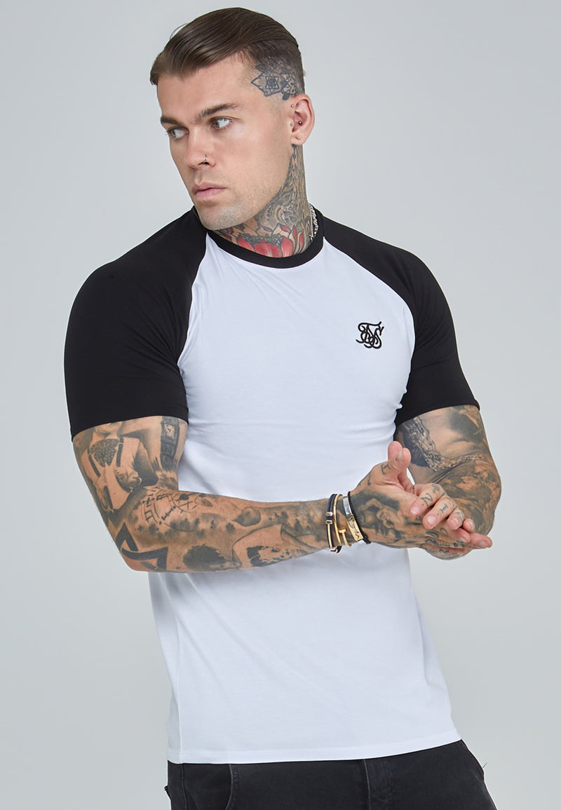 White and Black Raglan T-Shirt