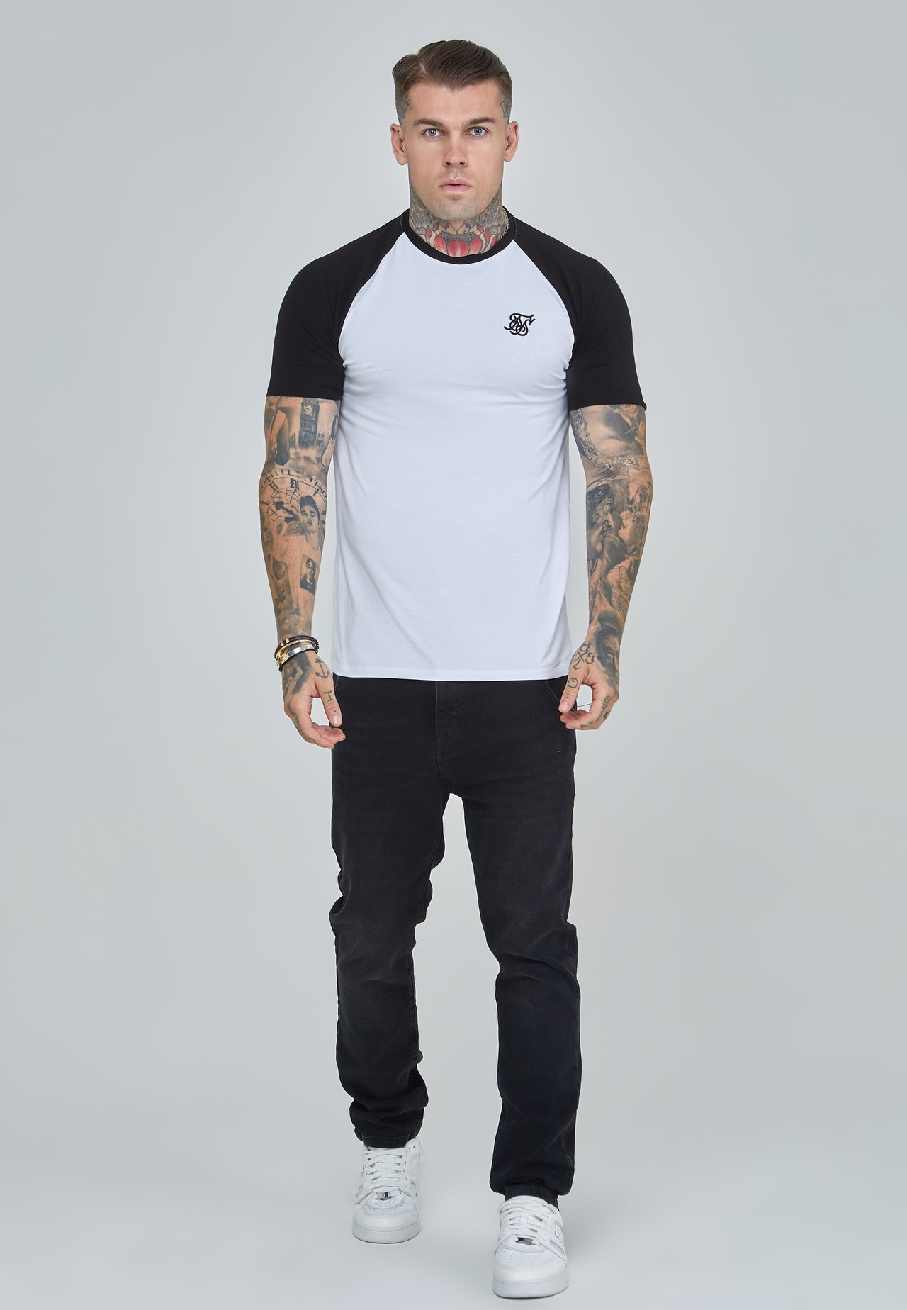 White and Black Raglan T-Shirt (1)