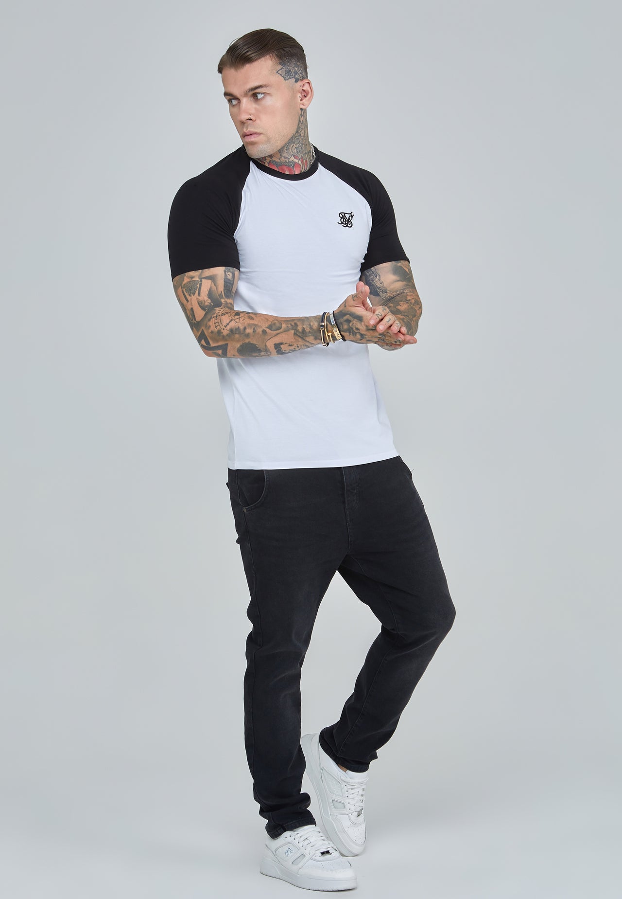 White and Black Raglan T-Shirt (2)