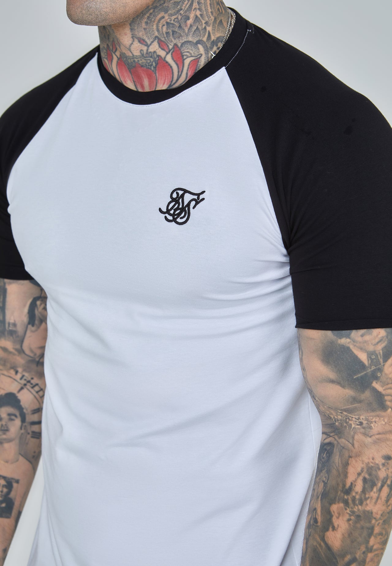 White and Black Raglan T-Shirt (4)