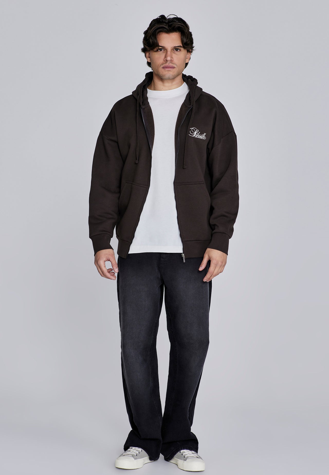 Brown Essentials Full Zip Hoodie (2)