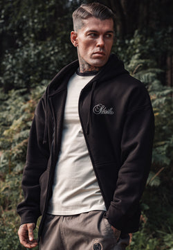 Brown Essentials Full Zip Hoodie