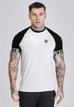 White and Black Raglan Tech T-Shirt