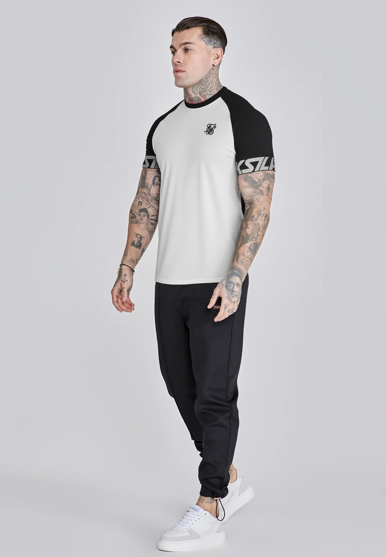 White and Black Raglan Tech T-Shirt (1)