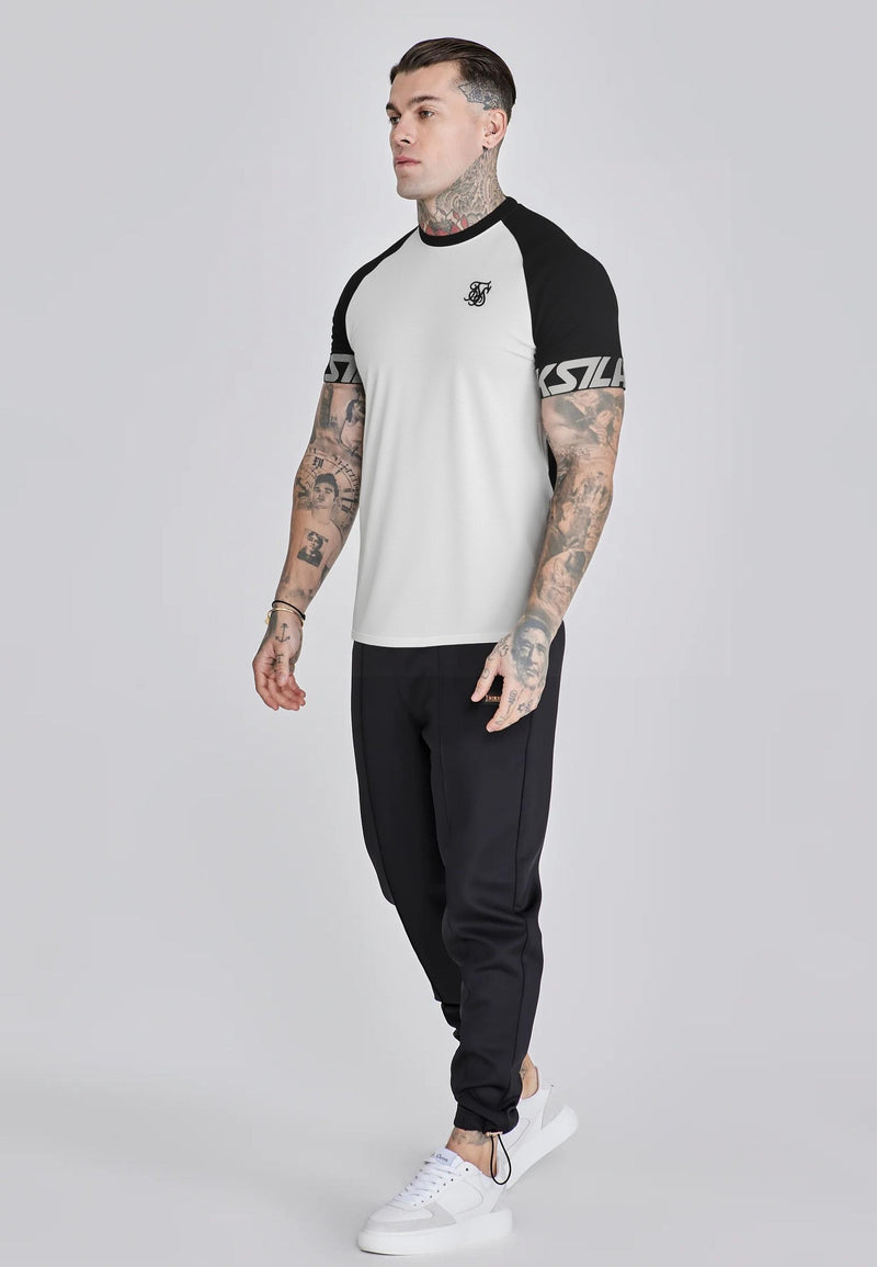 White and Black Raglan Tech T-Shirt (1)