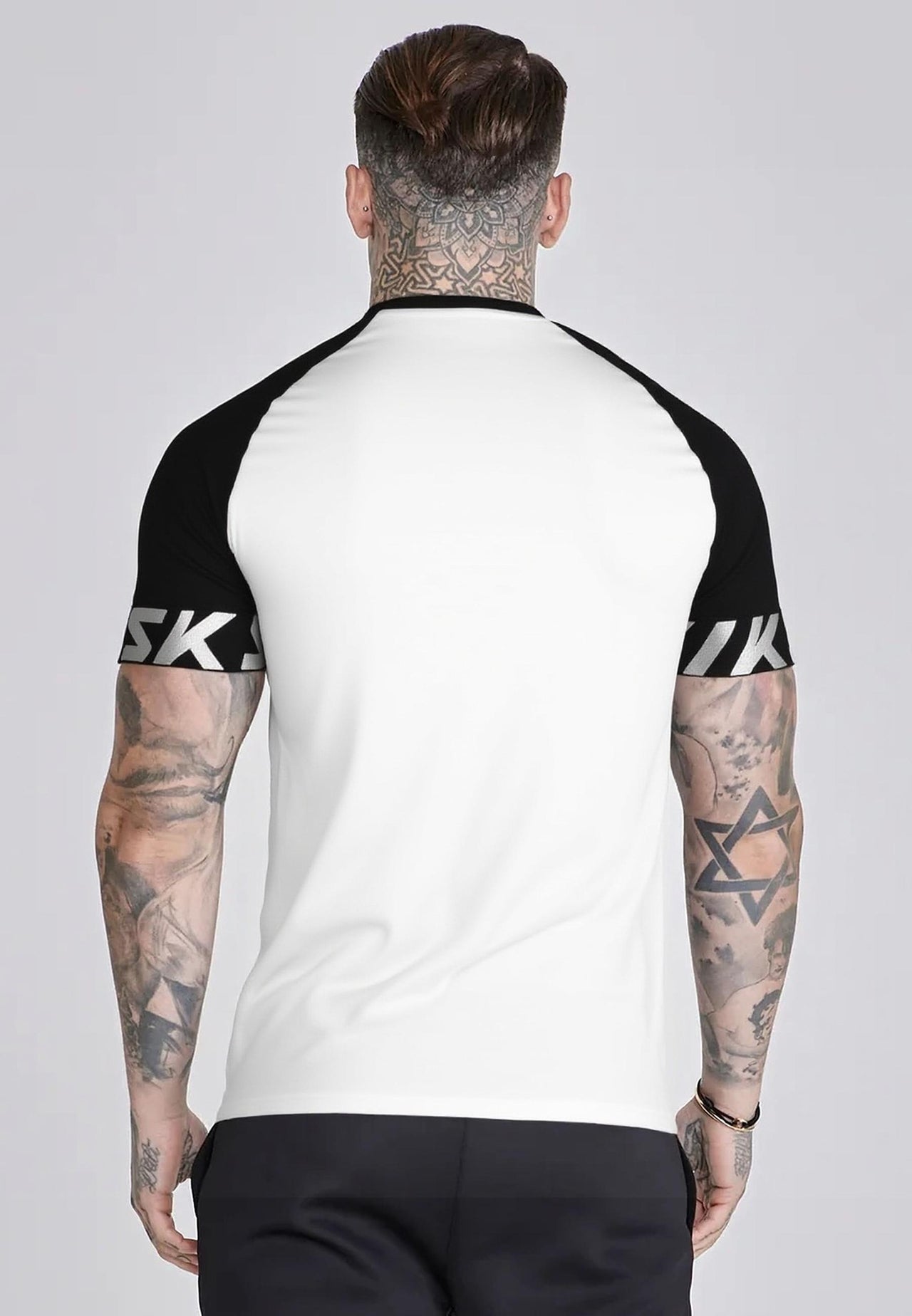 White and Black Raglan Tech T-Shirt (3)