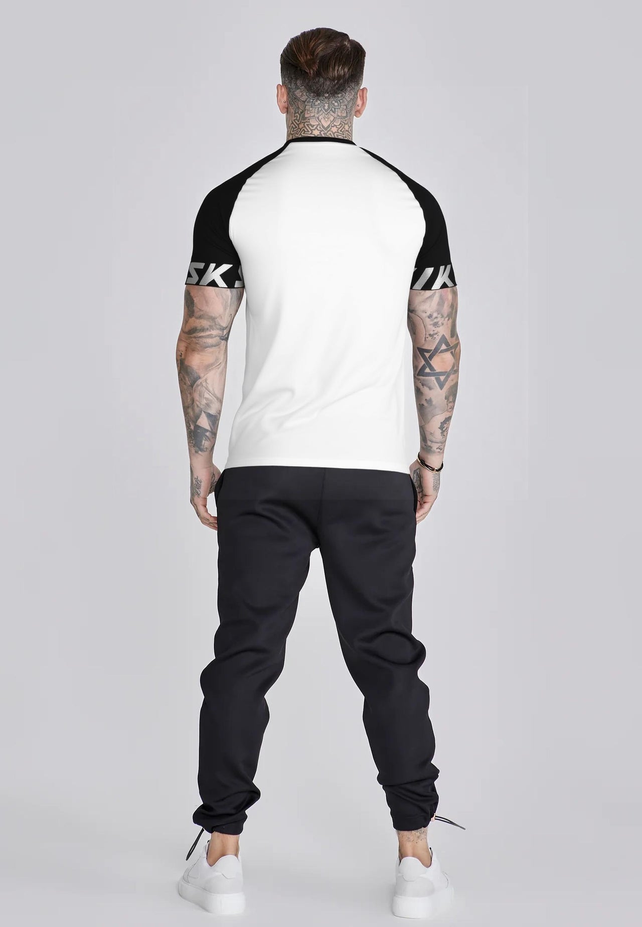 White and Black Raglan Tech T-Shirt (4)