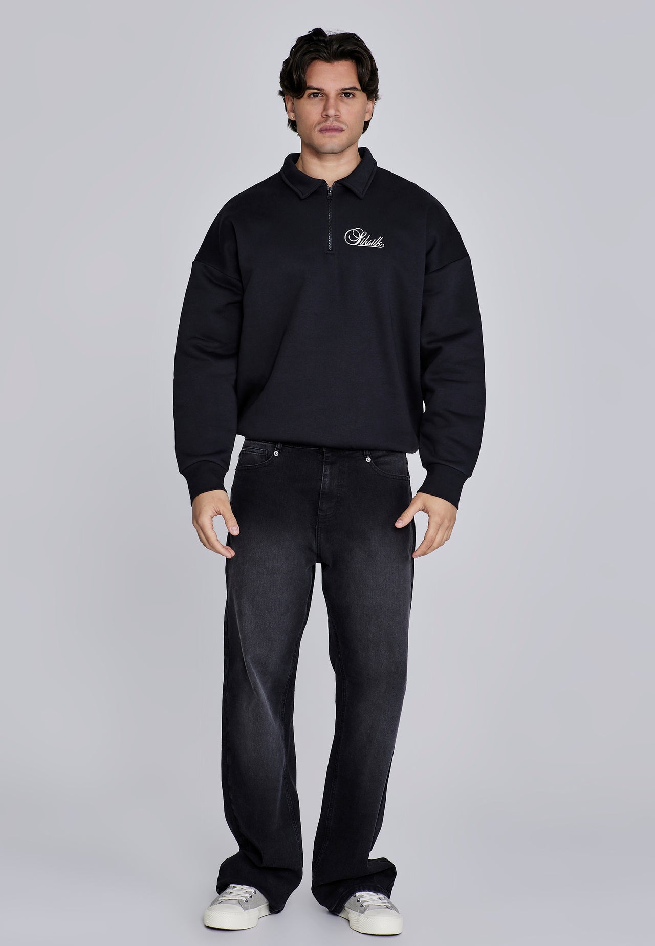 Black Essentials Polo Sweater (3)