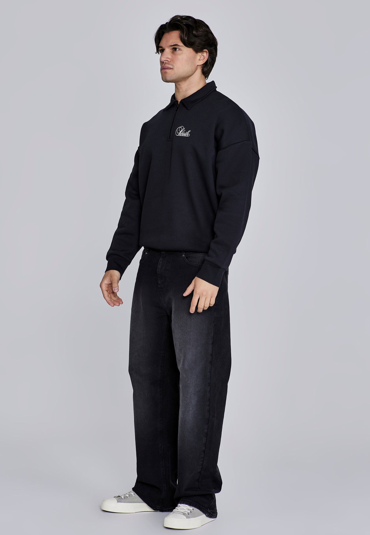 Black Essentials Polo Sweater (4)