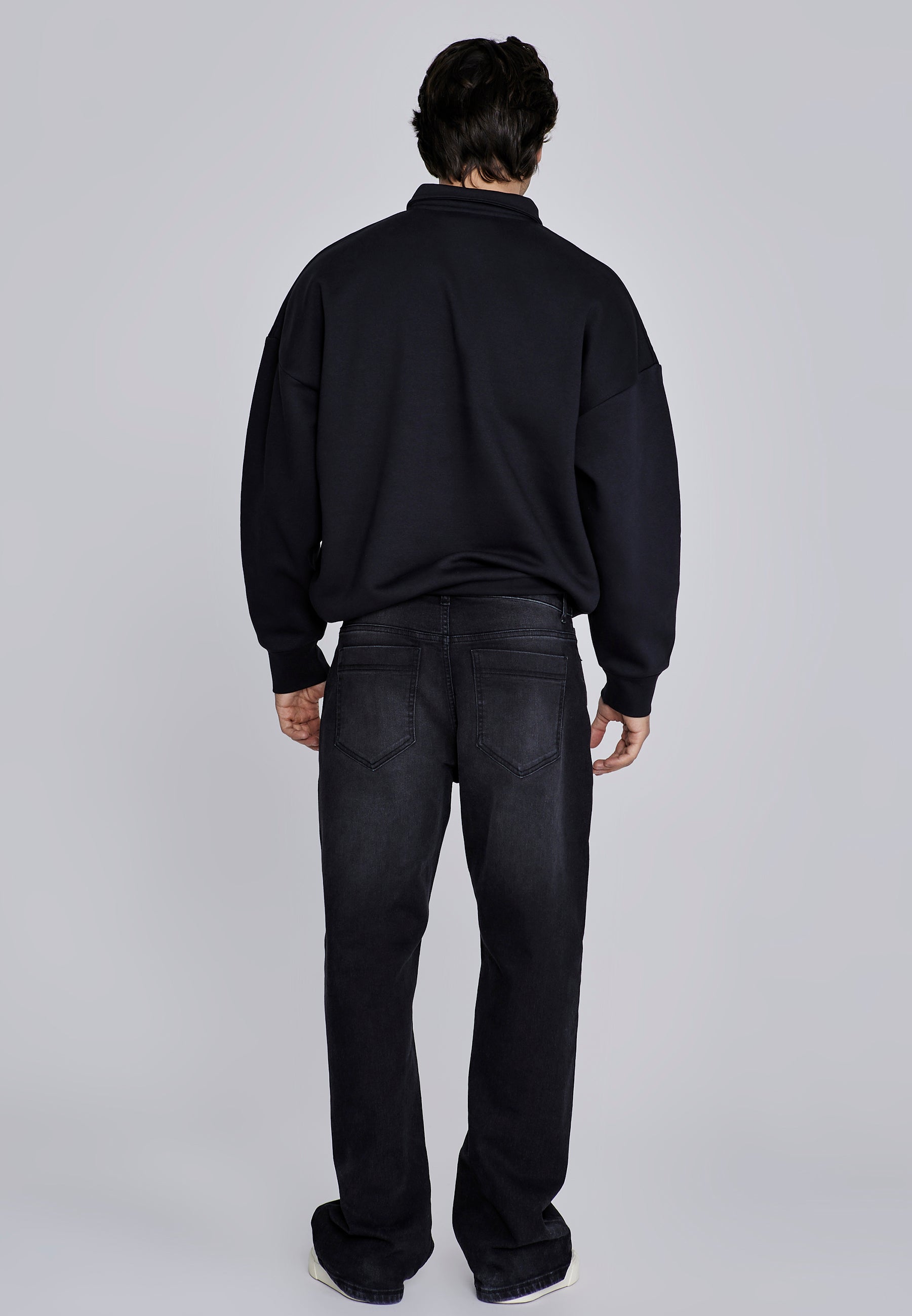 SikSilk Mens Black Essentials Polo Sweater | SikSilk US