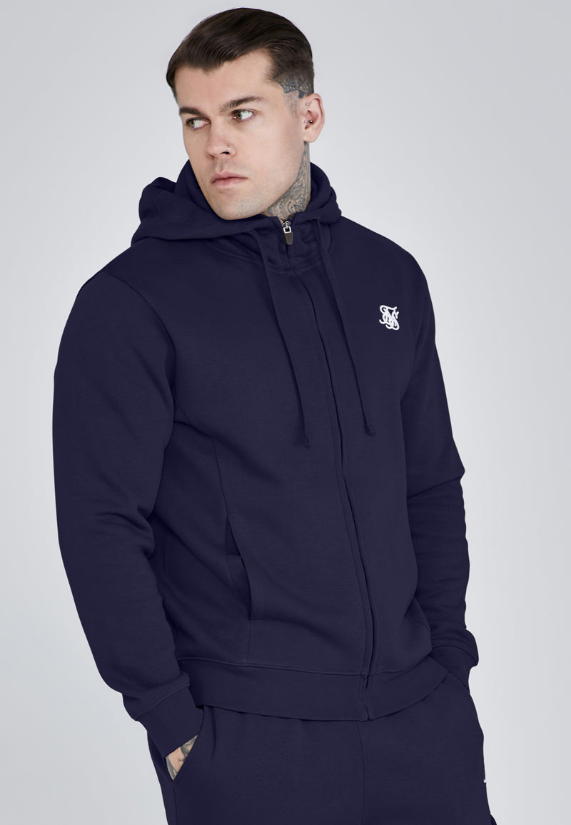 Navy Essentials Full Zip Hoodie