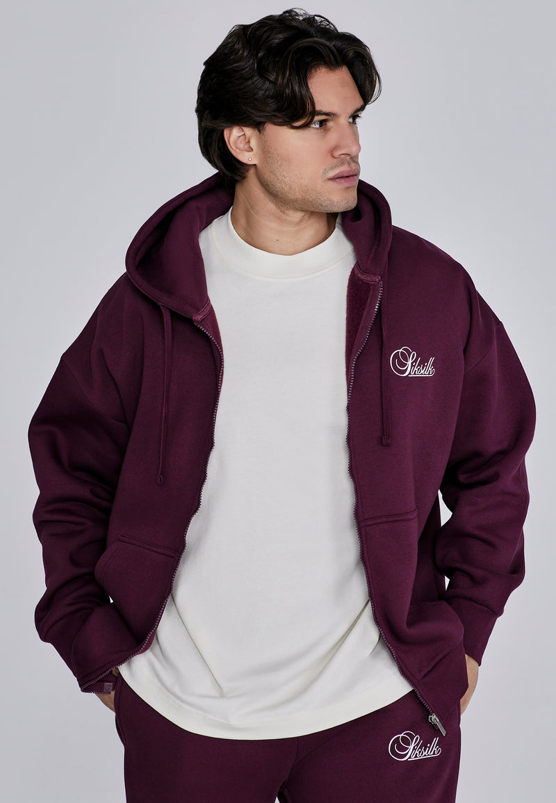 Burgundy Essentials Full Zip Hoodie