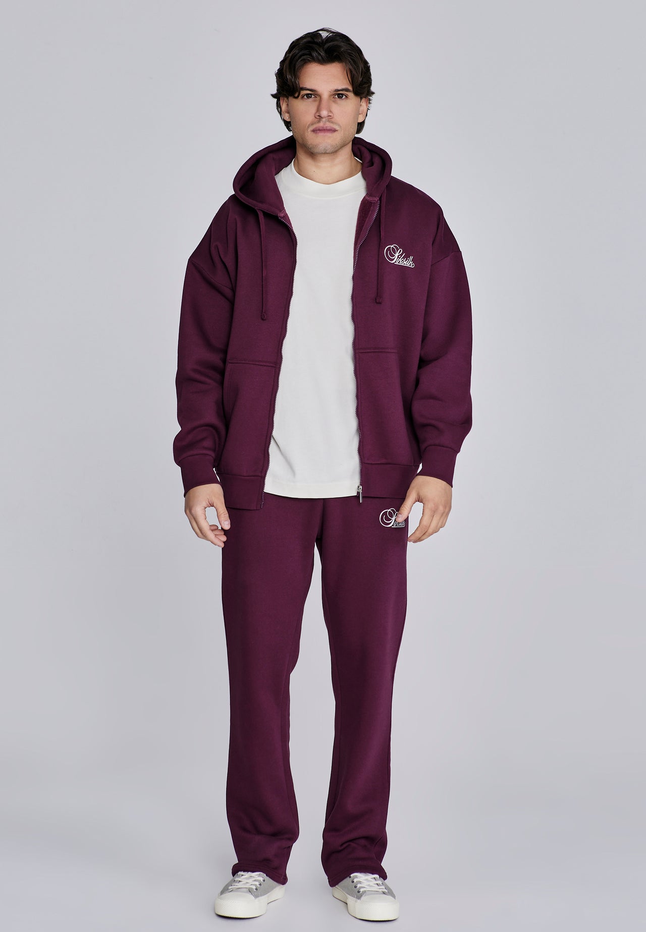Burgundy Essentials Full Zip Hoodie (2)