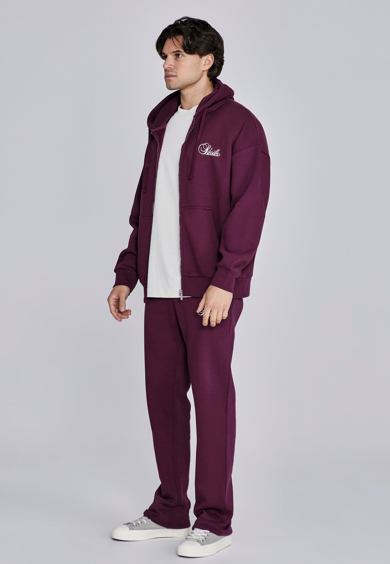 Burgundy Essentials Full Zip Hoodie (3)