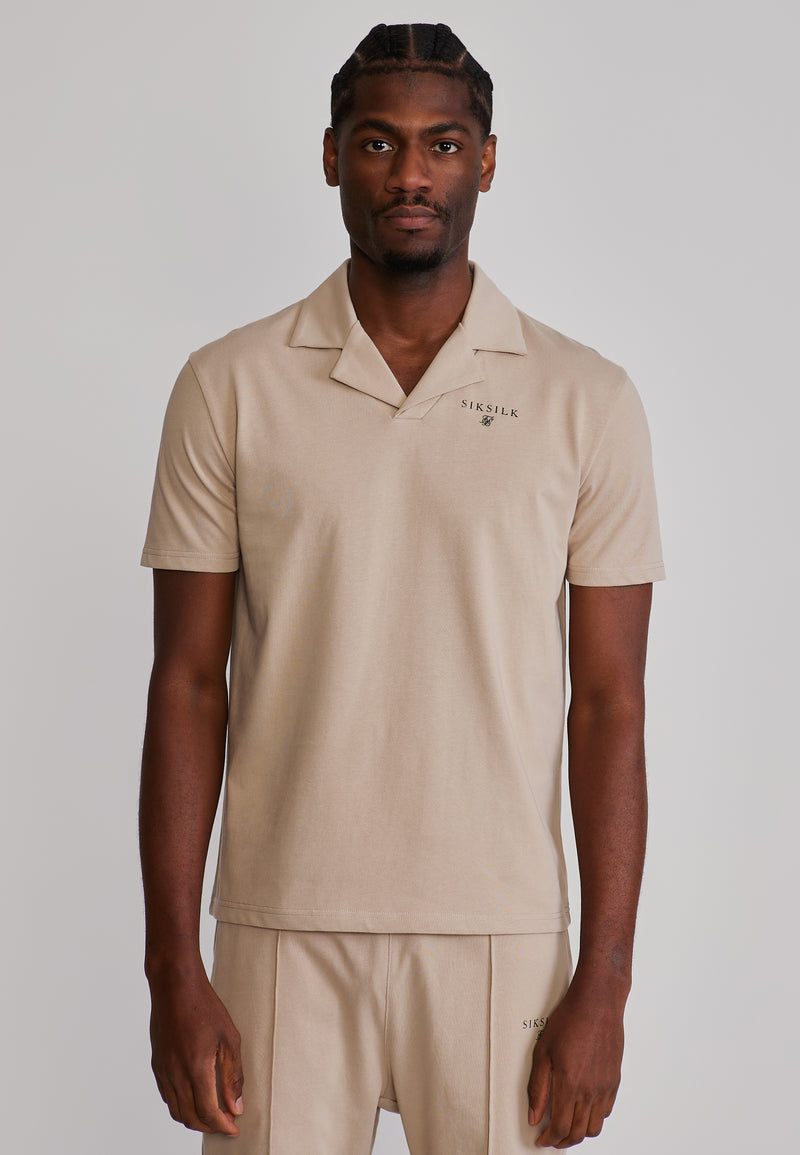 Beige Polo and Shorts Set (1)