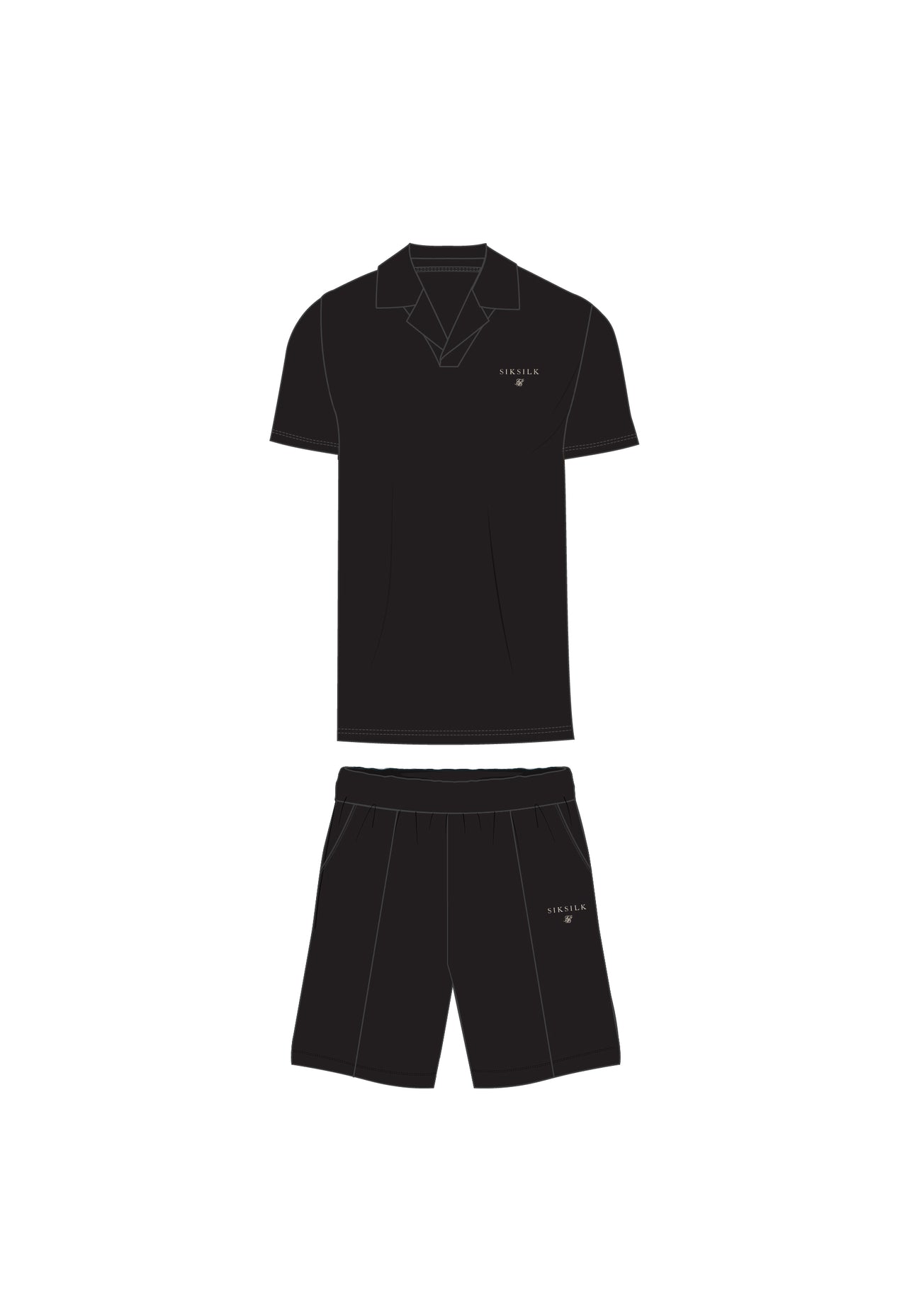 Black Polo and Shorts Set