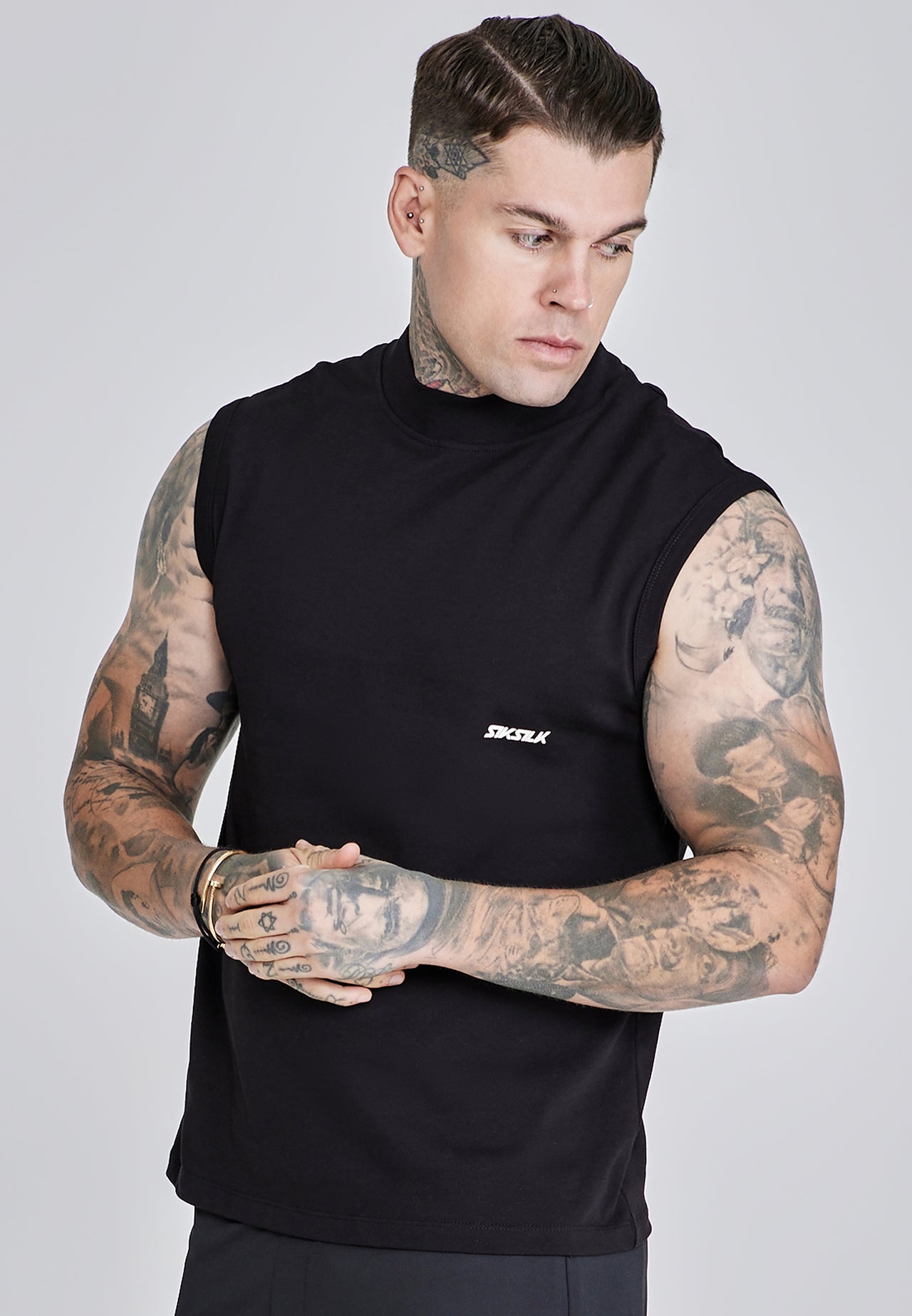 Black Sleeveless T-Shirt