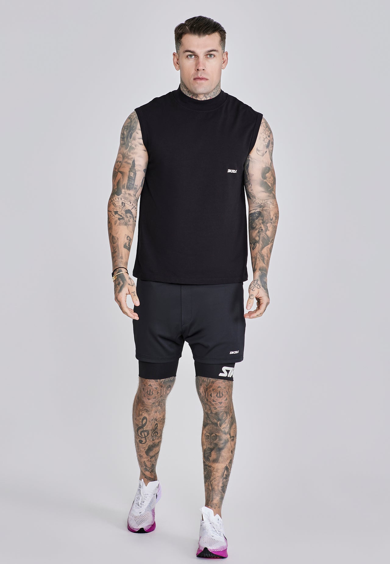 Black Sleeveless T-Shirt (2)
