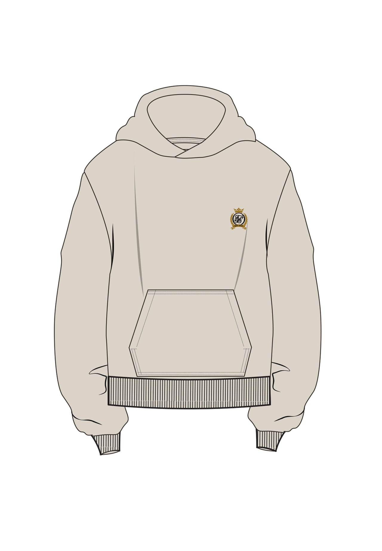 Ecru Crest Hoodie