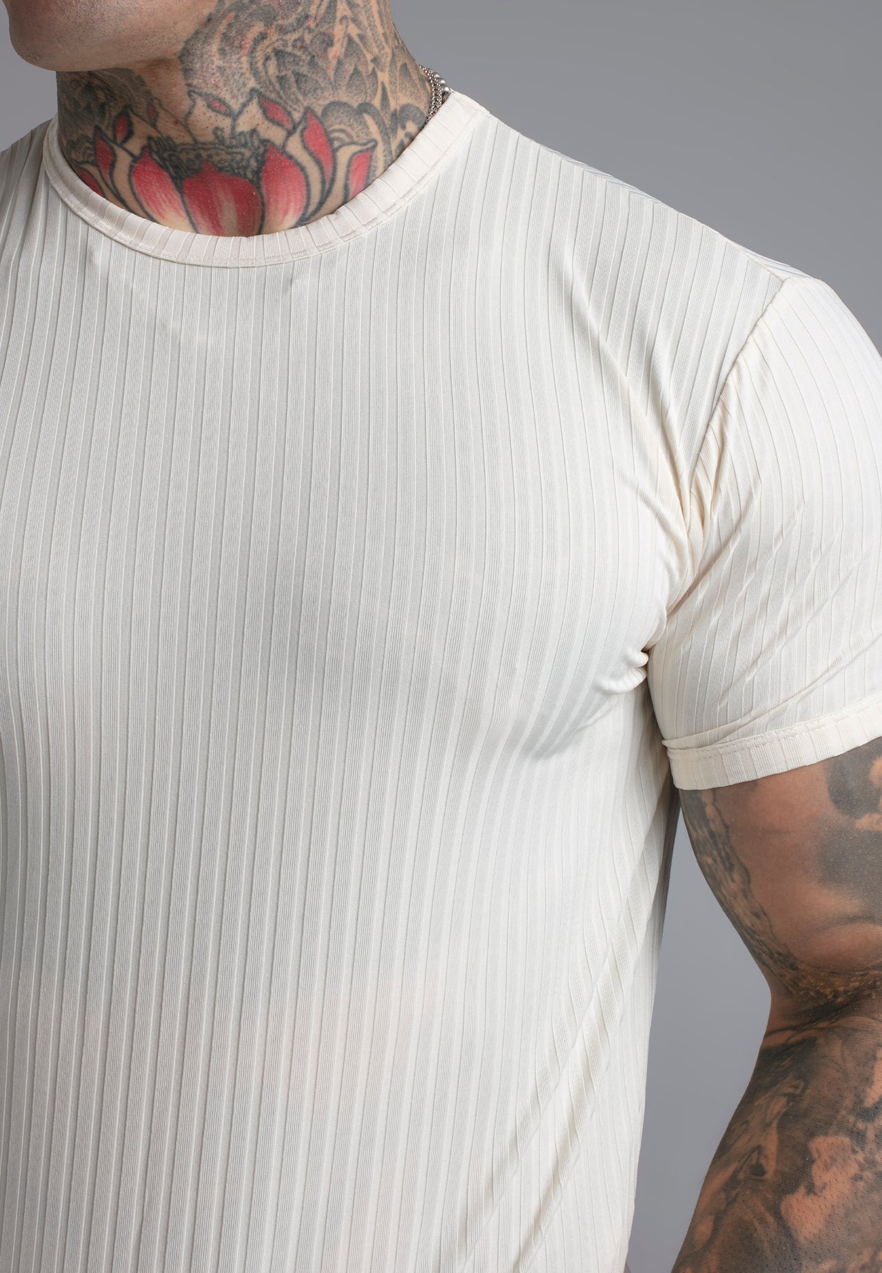 Ecru Muscle Fit T-Shirt (1)