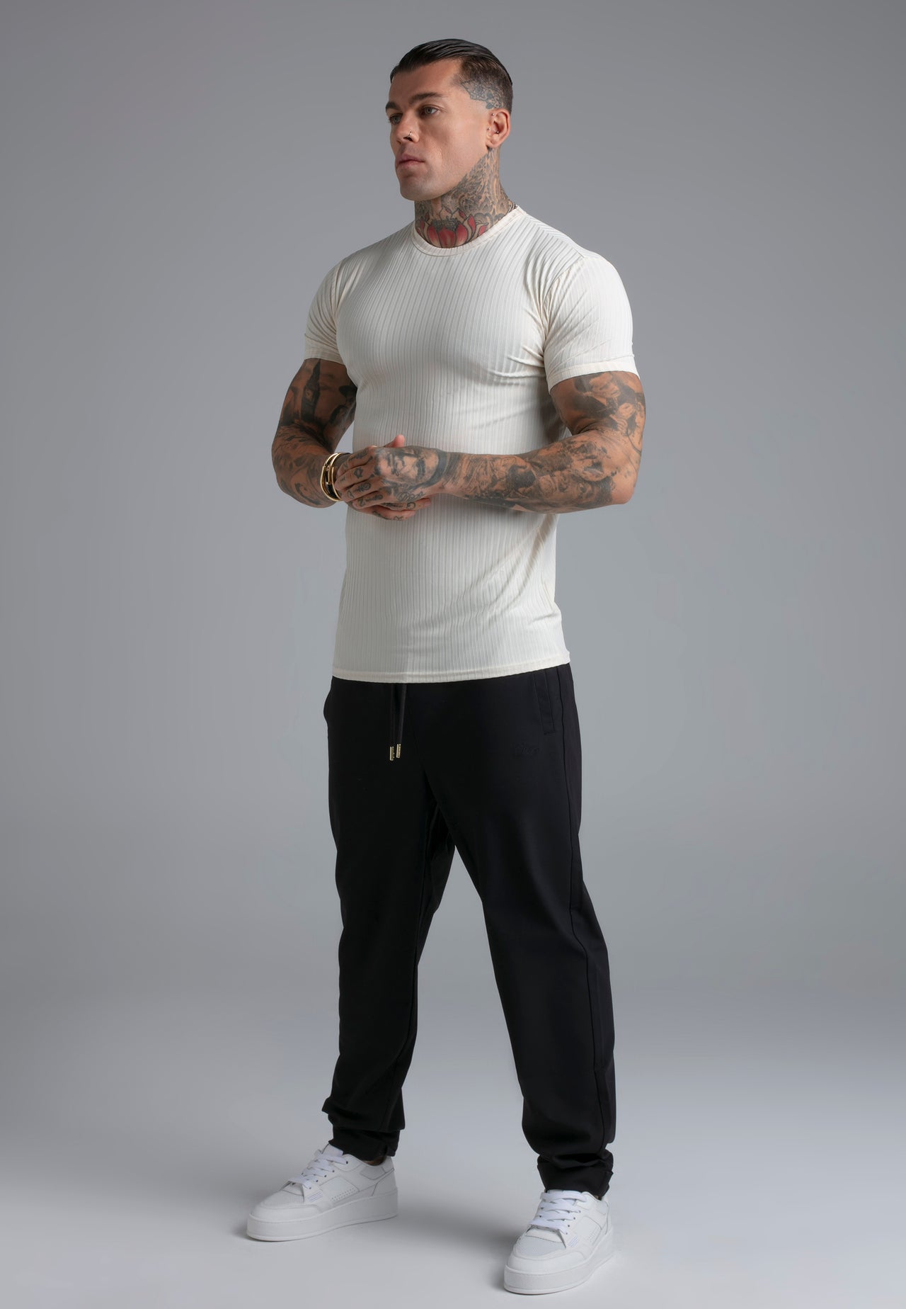 Ecru Muscle Fit T-Shirt (3)