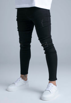 Black Distressed Skinny Jeans
