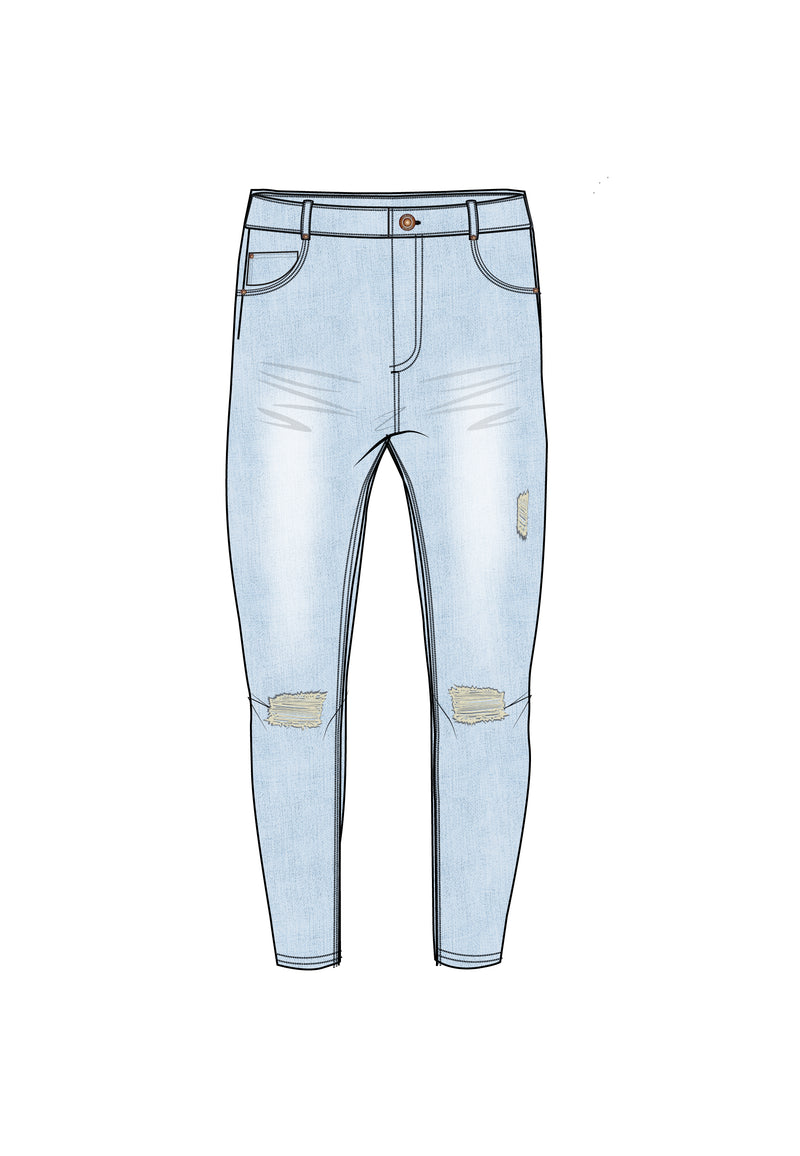 Light Blue Distressed Skinny Jeans