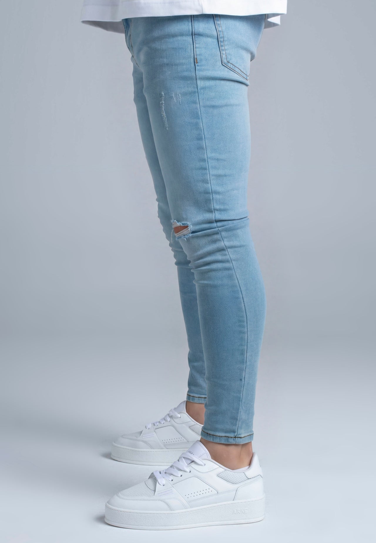Light Blue Distressed Skinny Jeans (3)