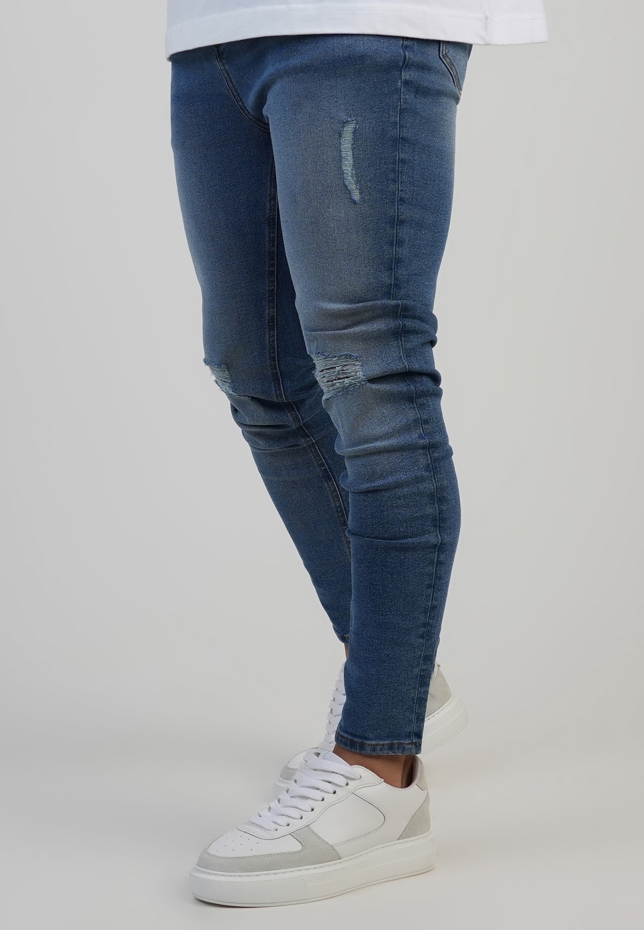 Blue Distressed Skinny Jeans