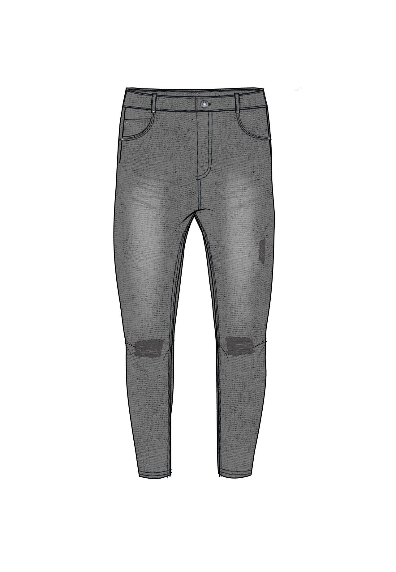 Grey Distressed Skinny Jeans