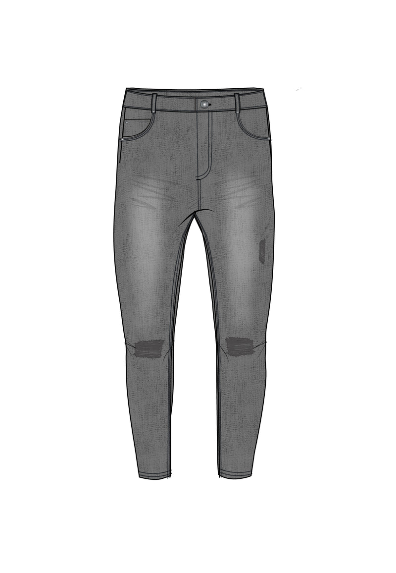Grey Distressed Skinny Jeans