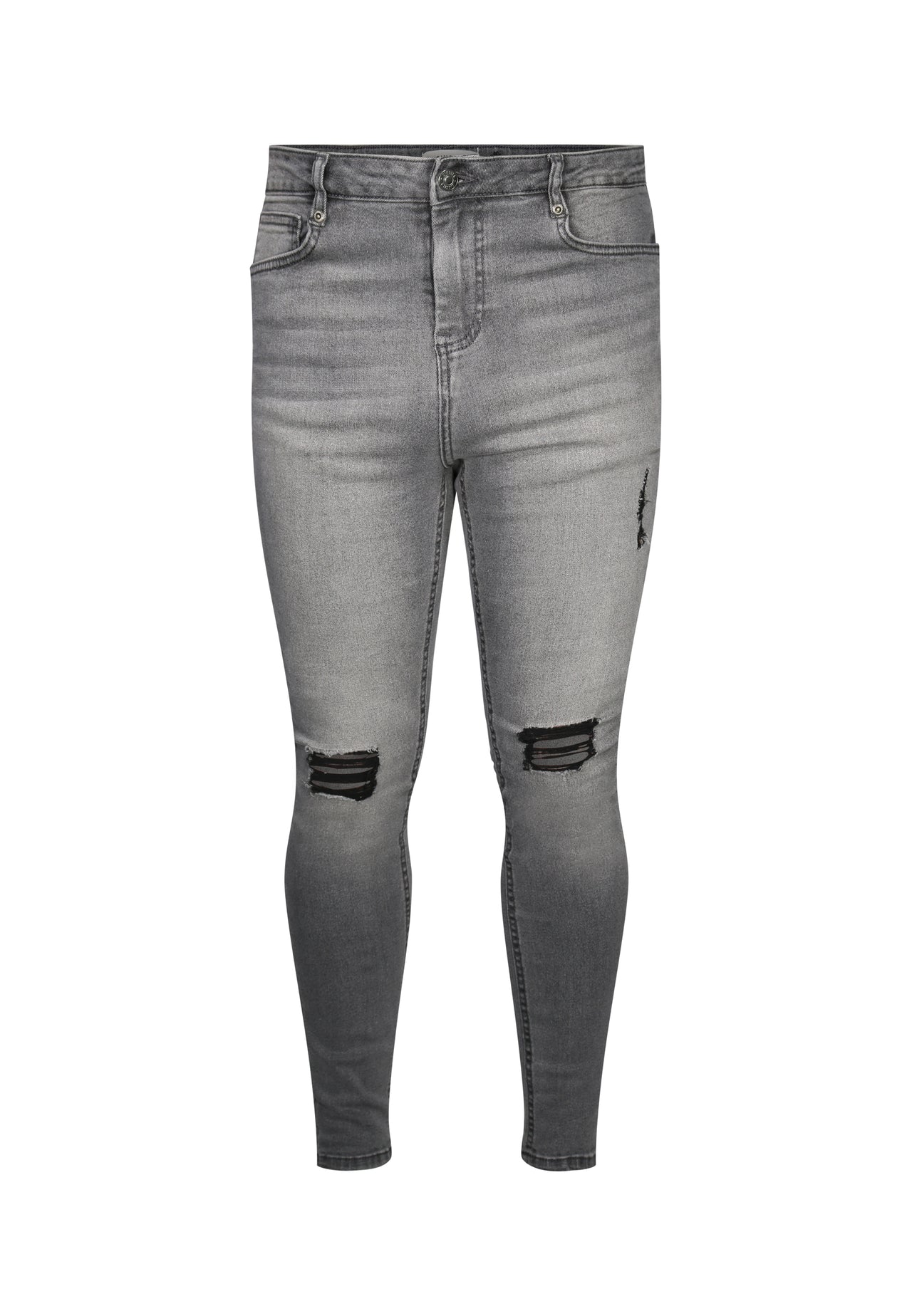 Grey Distressed Skinny Jeans (5)