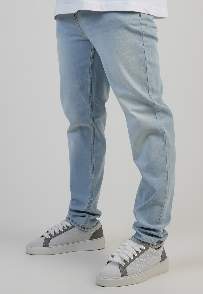Washed Light Blue Slim Fit Jeans
