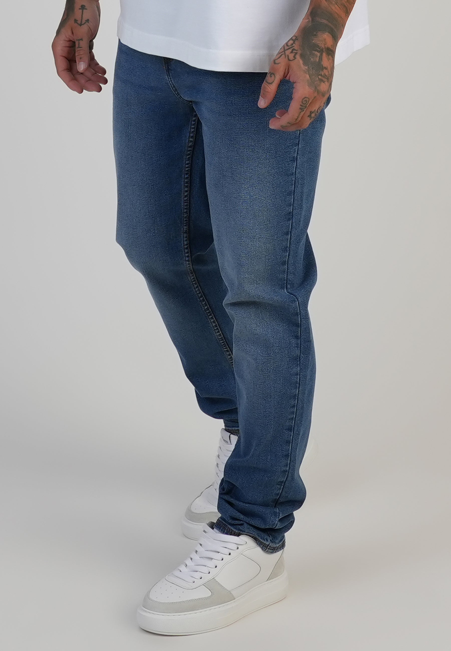 Slim Fit Jeans Washed Mid