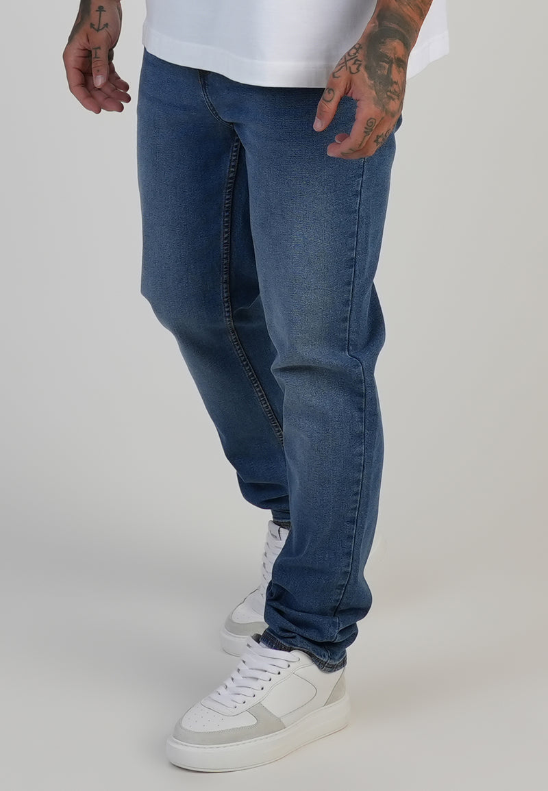 Washed Mid Blue Slim Fit Jeans