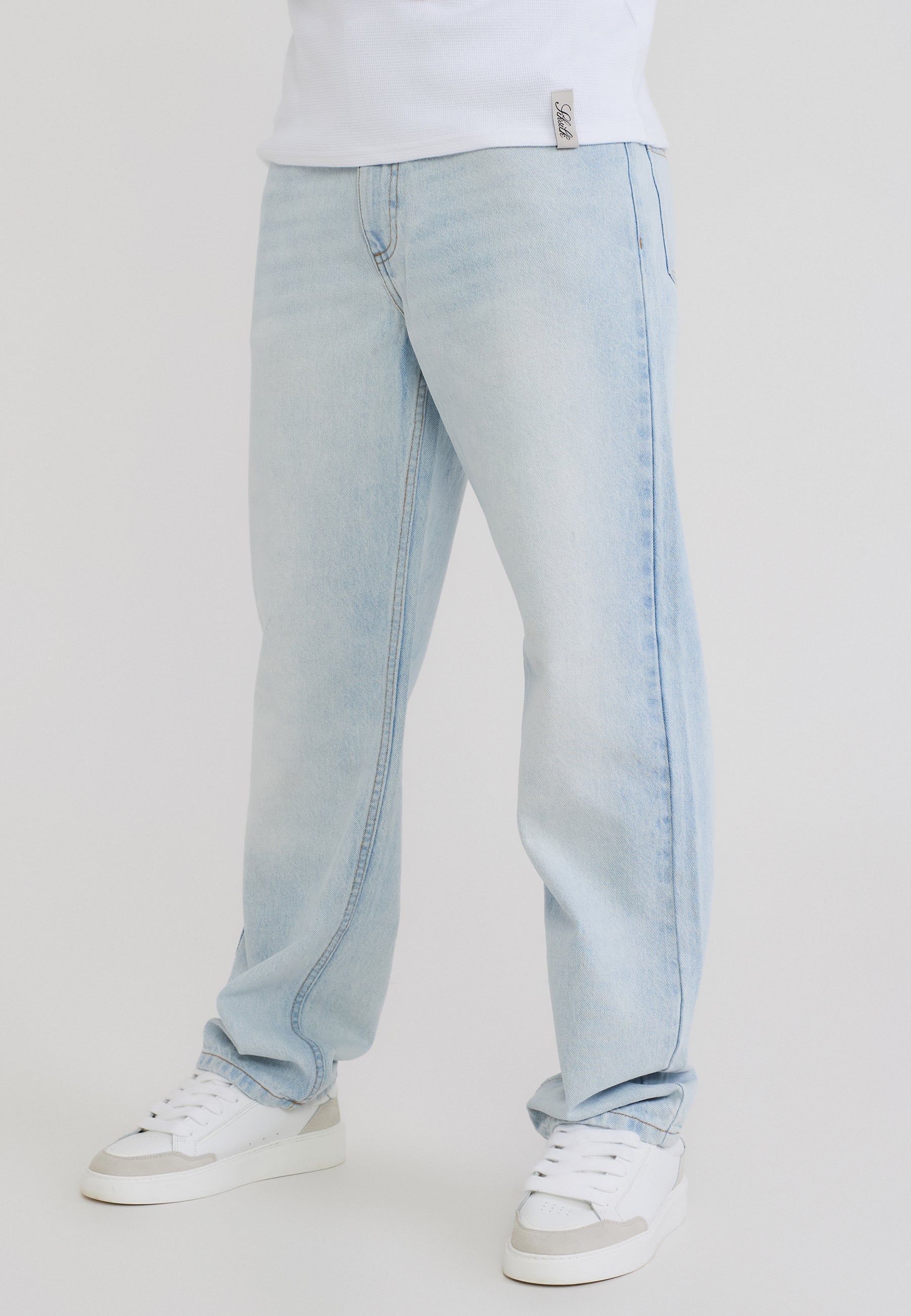 Straight Fit Jeans Washed Light Blue