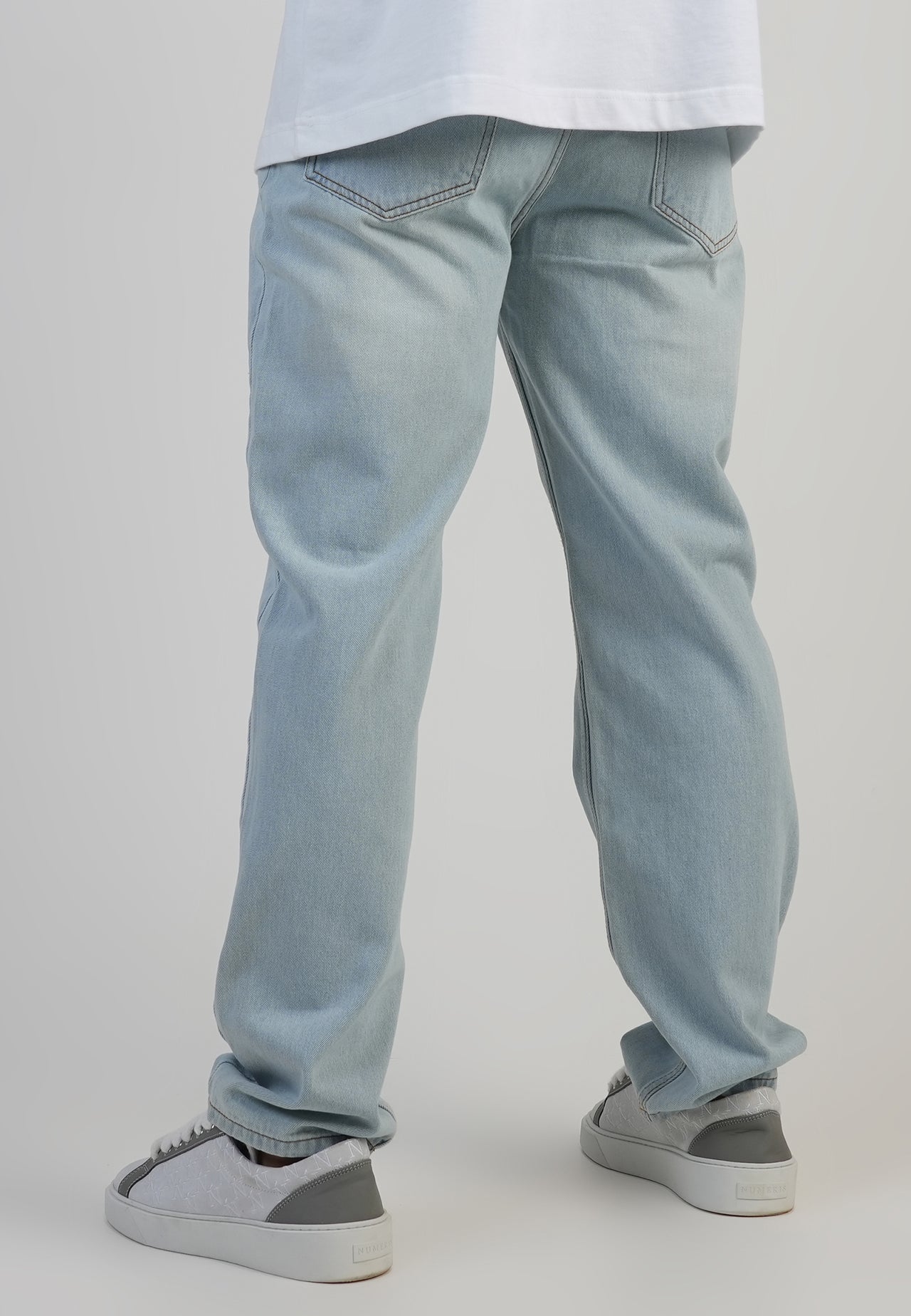 Washed Light Blue Straight Fit Jeans (2)