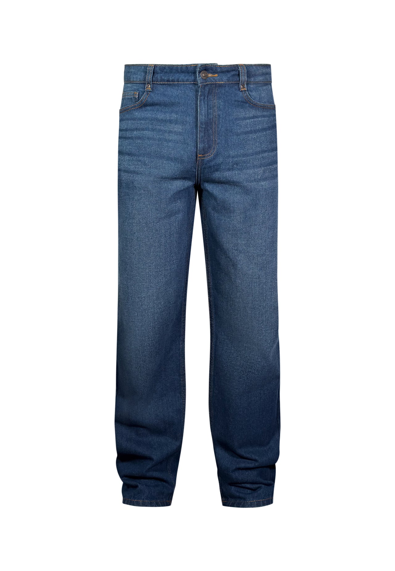 Straight Fit Jeans Washed Dark Blue (5)