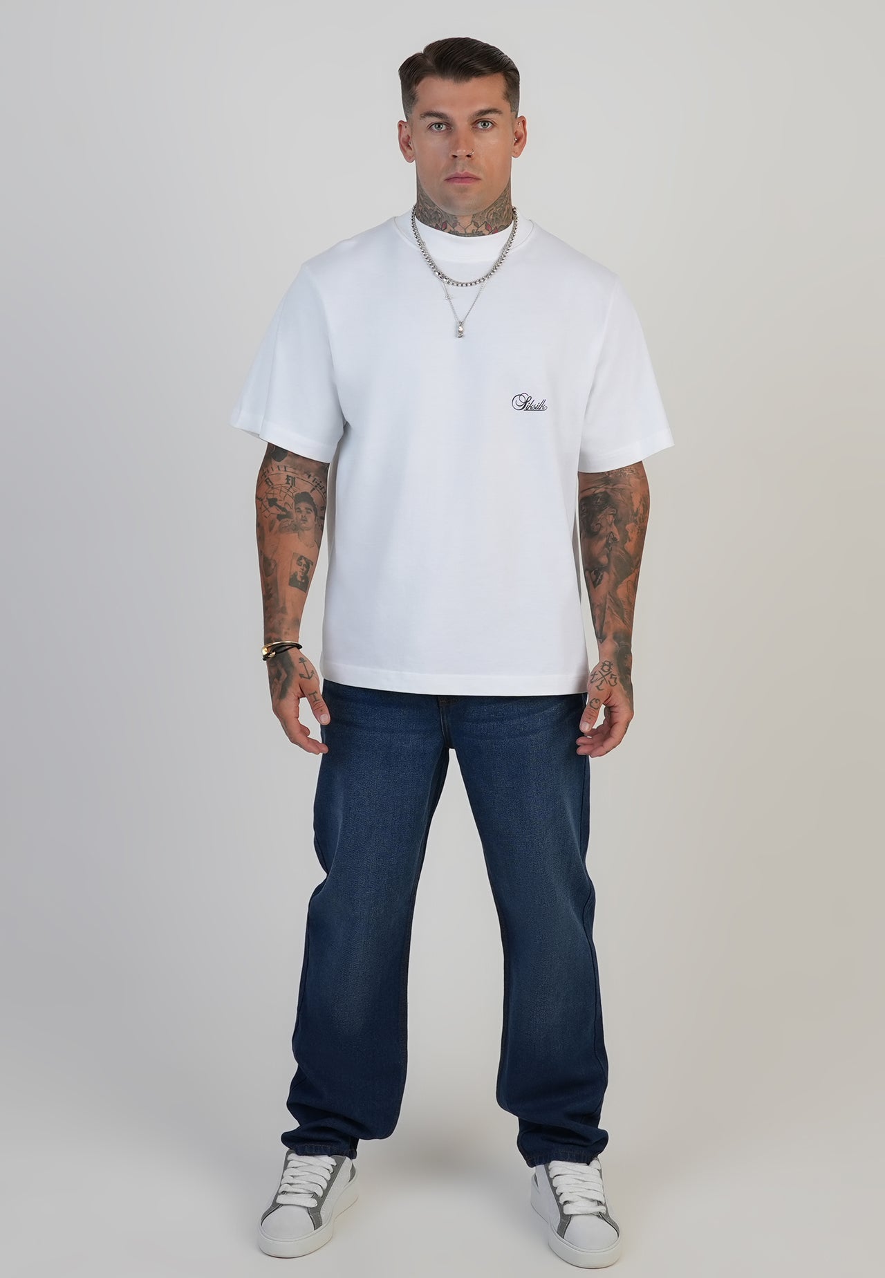 Washed Dark Blue Straight Fit Jeans (3)