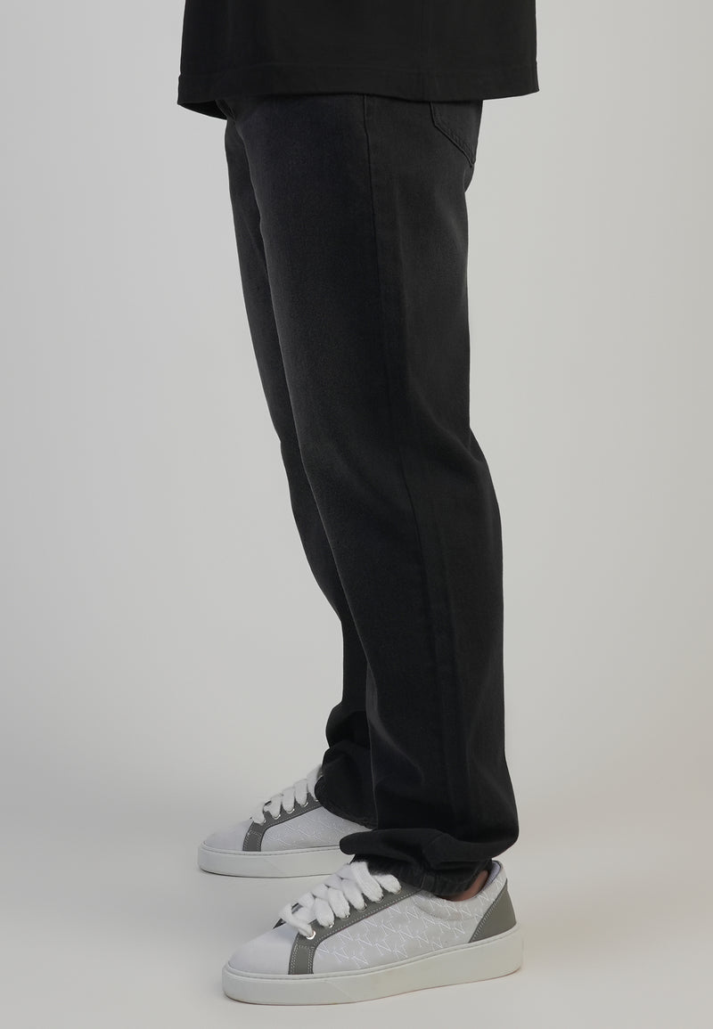 Washed Black Straight Fit Jeans (1)